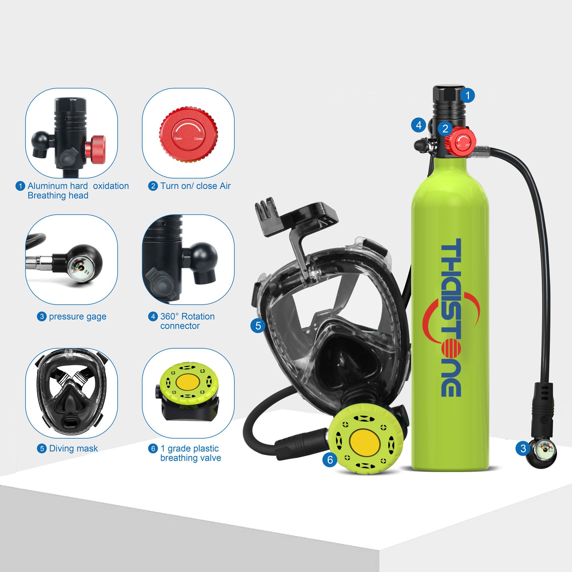 THAISTONE 1L Scuba Oxygen Tank – Aquatic Diving recenzja i cena